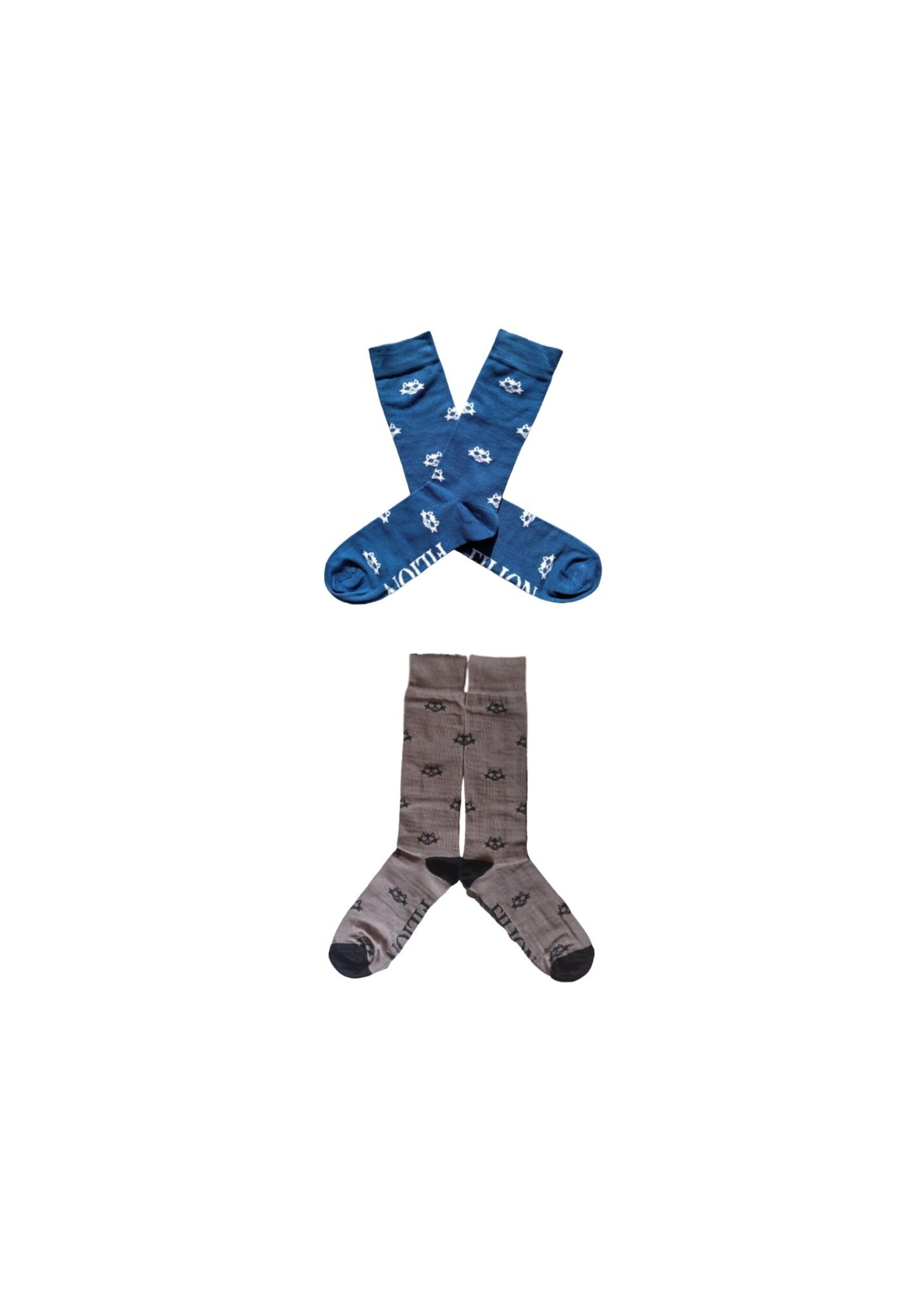 2-PACK GREY BLUE SOCKS - 2